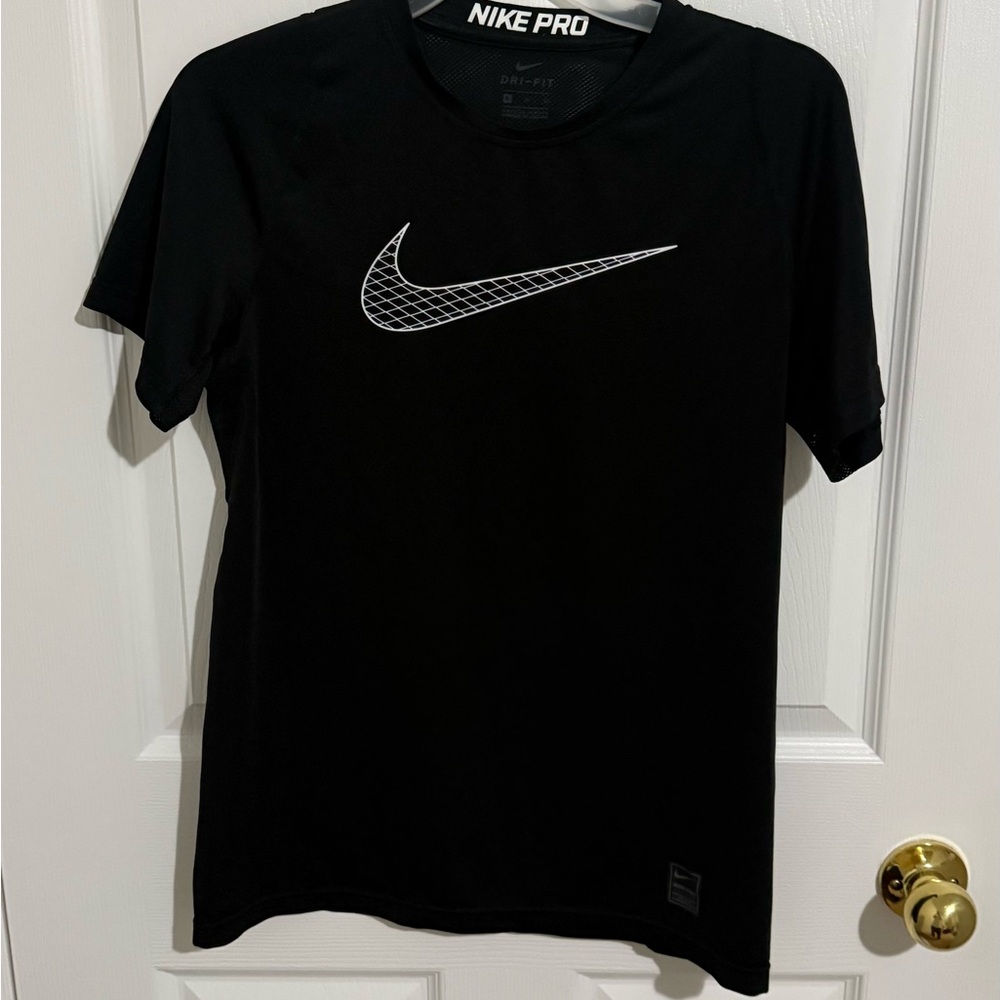 Nike Black Short Sleeve Tee with White Logo